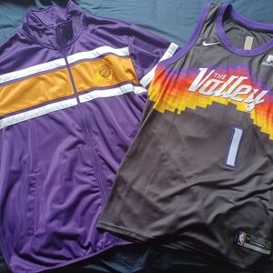 G-III Sports by Carl Banks Purple/Orange Phoenix Suns Track Jacket 2XL+freebies
